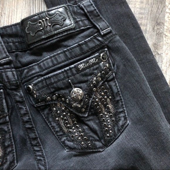 Miss Me | Black Embellished Signature Skinny Jeans - Picture 2 of 7